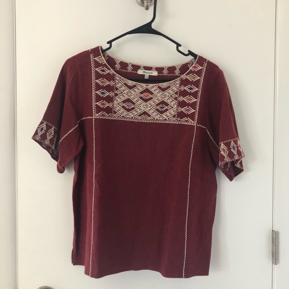 Linen Embroidered Blouse - Picture 1 of 4